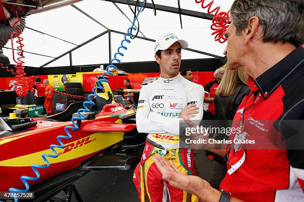 Championship contender Lucas di Grassi of Brazil during second pracctice on Day two of the 2015 FIA Formula E Visa London ePrix Championship at...