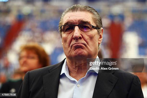 Former manager Rudi Assauer attends the general assembly of FC Schalke 04 at Veltins-Arena on June 28, 2015 in Gelsenkirchen, Germany.