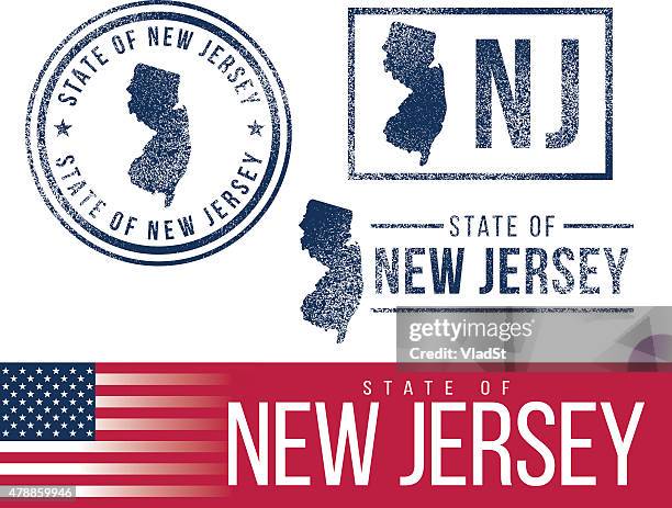 usa rubber stamps - state of new jersey - new jersey vector stock illustrations