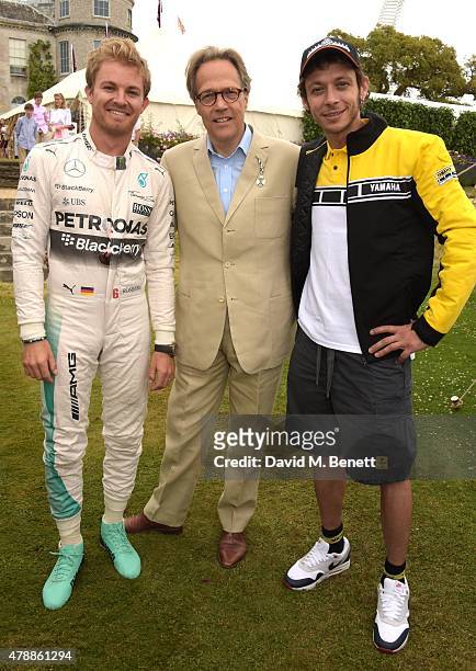 Nico Rosberg, Lord March and Valentino Rossi attend the Carter Style & Luxury Lunch at the Goodwood Festival of Speed on June 28, 2015 in Chichester,...