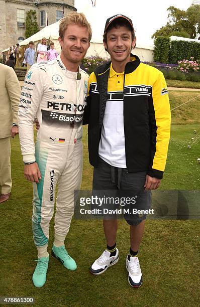 Nico Rosberg and Valentino Rossi attend the Carter Style & Luxury Lunch at the Goodwood Festival of Speed on June 28, 2015 in Chichester, England.
