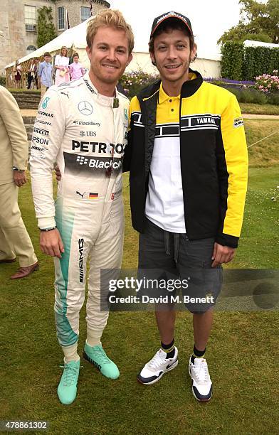 Nico Rosberg and Valentino Rossi attend the Carter Style & Luxury Lunch at the Goodwood Festival of Speed on June 28, 2015 in Chichester, England.