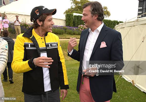 Valentino Rossi and Laurent Feniou attend the Carter Style & Luxury Lunch at the Goodwood Festival of Speed on June 28, 2015 in Chichester, England.