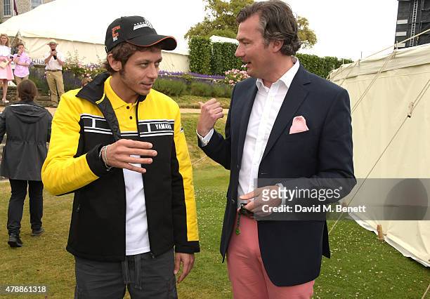 Valentino Rossi and Laurent Feniou attend the Carter Style & Luxury Lunch at the Goodwood Festival of Speed on June 28, 2015 in Chichester, England.
