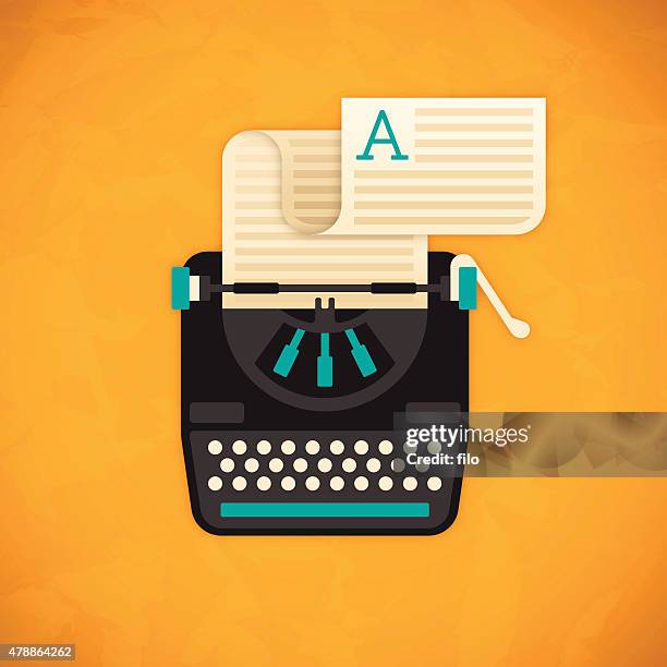 vintage typewriter - typewriter vector stock illustrations