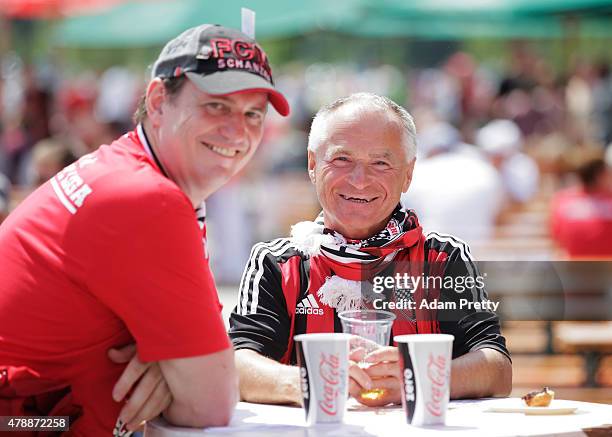 Ingolstadt fans enjoy the activities on the first day of training at Audi Sportpark on June 28, 2015 in Ingolstadt, Germany.