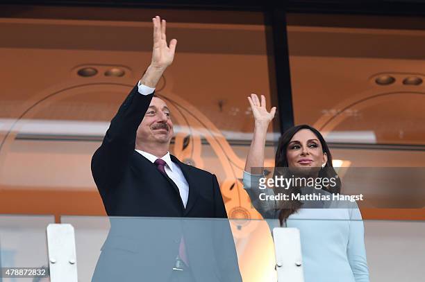 President of Azerbaijan Ilham Aliyev and First Lady of Azerbaijan and Chair of the Baku 2015 European Games Organising Committee, Mehriban Aliyeva...