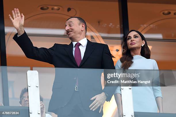 President of Azerbaijan Ilham Aliyev and First Lady of Azerbaijan and Chair of the Baku 2015 European Games Organising Committee, Mehriban Aliyeva...