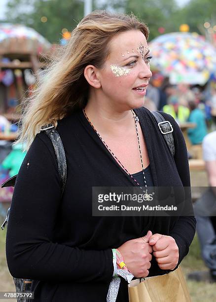 Charlotte Church at the Glastonbury Festival at Worthy Farm, Pilton on June 28, 2015 in Glastonbury, England.