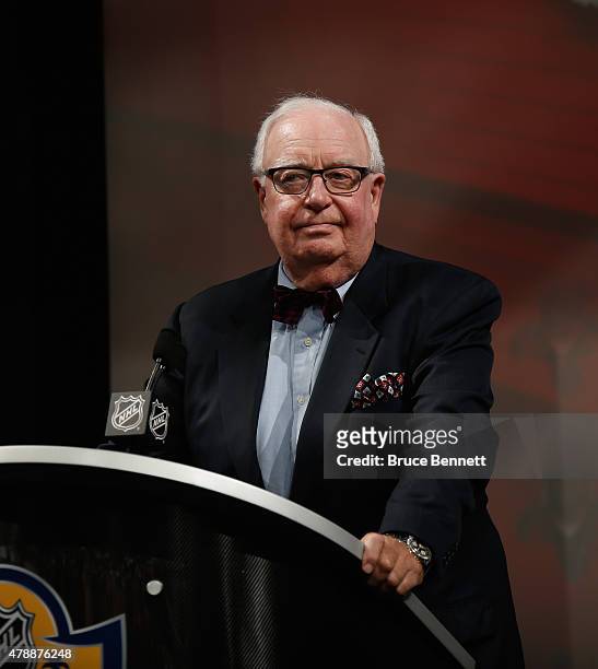 Bill Torrey of the Florida Panthers attend the 2015 NHL Draft at BB&T Center on June 26, 2015 in Sunrise, Florida.