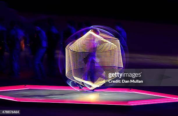 Dancers perform during the Closing Ceremony for the Baku 2015 European Games at National Stadium on June 28, 2015 in Baku, Azerbaijan.