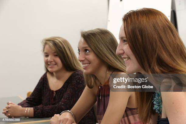 Three Apponequet Regional High School students, Mollykate Rodenbush, Michaela Arguin, and Brittany Tainsh , received a handwritten reply from Whitey...