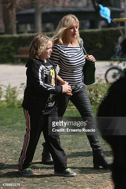 DeAnna Madsen and son Luke Ray Madsen attend the 'Hope Lost' photocall at Casa del Cinema on March 15, 2014 in Rome, Italy.