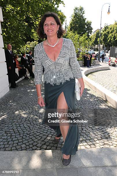 Ilse Aigner during the premiere of the opera 'Pelleas et Melisande' at Prinzregententheater on June 28, 2015 in Munich, Germany.
