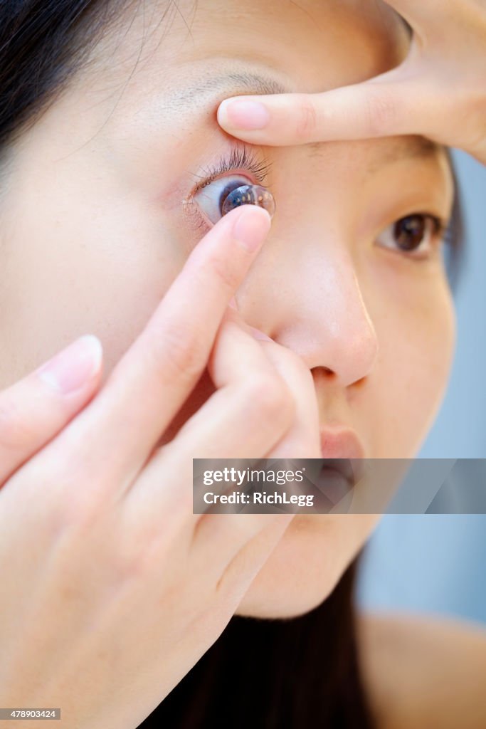 Japanese Woman With Contact Lens