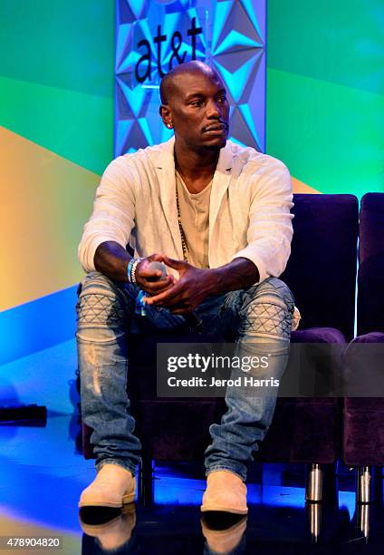 Recording artist Tyrese speaks onstage during the Genius Talks presented by AT&T during the 2015 BET Experience at the Los Angeles Convention Center...