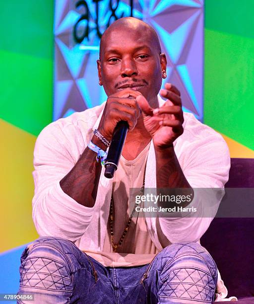 Recording artist Tyrese speaks onstage during the Genius Talks presented by AT&T during the 2015 BET Experience at the Los Angeles Convention Center...