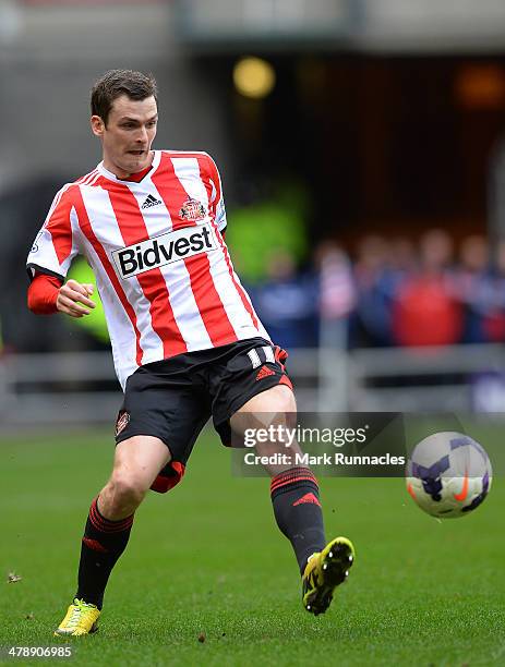 Adam Johnson of Sunderland in action during the Barclays English Premier League match between Sunderland and Crystal Palace at the Stadium of Light...