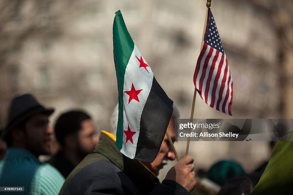 Activists Rally Outside White House on Third Anniversary of Syrian Revolution