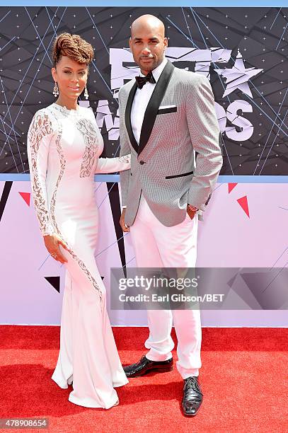 Actors Nicole Ari Parker and Boris Kodjoe attend the 2015 BET Awards at the Microsoft Theater on June 28, 2015 in Los Angeles, California.