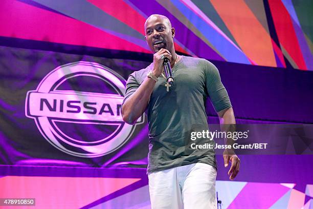 Choreographer Darrin Henson speaks onstage at BETX Stage Music Matters during the 2015 BET Experience at the Los Angeles Convention Center on June...