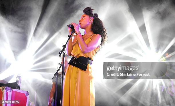 Lianne La Havas performs at the Glastonbury Festival at Worthy Farm, Pilton on June 28, 2015 in Glastonbury, England.