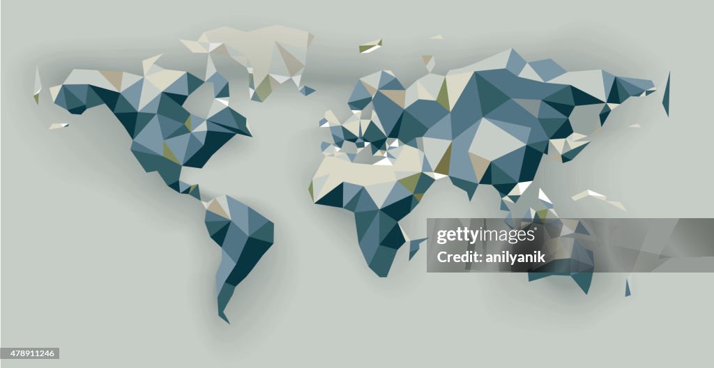 Low Poly World Map High-Res Vector Graphic - Getty Images