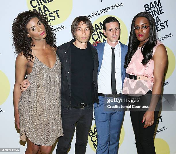 Actor Kitana Kiki Rodriguez, director Sean Baker, actor James Ransome and actor Mya Taylor attend the "Tangerine" closing night premiere at...