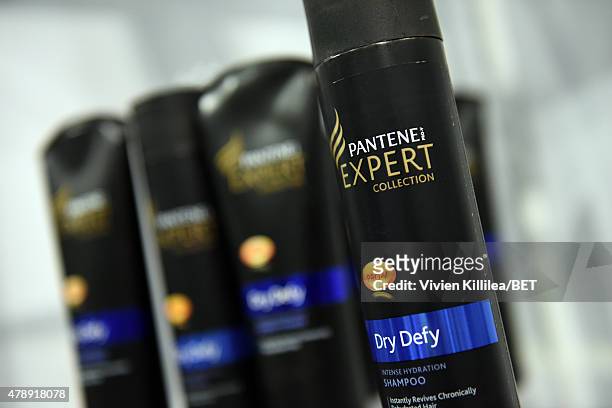 Products and displays are shown during Fashion and Beauty @BETX presented by Pantene during the 2015 BET Experience at the Los Angeles Convention...