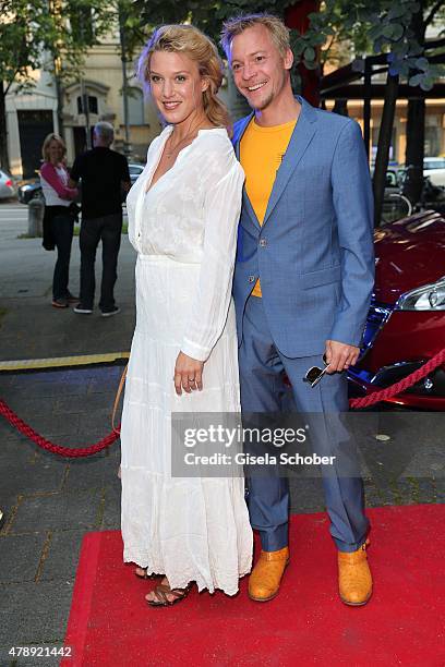 Eva-Maria Grein von Friedl and her husband Christoph von Friedl during the Peugeot - BVC - Castingnight Summer 2015 at Kaeferschaenke on June 28,...