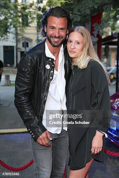 Stephan Luca and his daughter Emely Luca during the Peugeot - BVC - Castingnight Summer 2015 at Kaeferschaenke on June 28, 2015 in Munich, Germany.