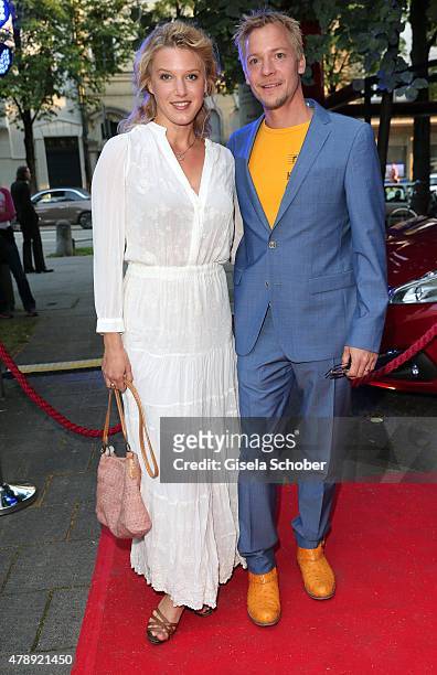 Eva-Maria Grein von Friedl and her husband Christoph von Friedl during the Peugeot - BVC - Castingnight Summer 2015 at Kaeferschaenke on June 28,...