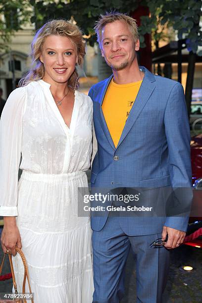 Eva-Maria Grein von Friedl and her husband Christoph von Friedl during the Peugeot - BVC - Castingnight Summer 2015 at Kaeferschaenke on June 28,...