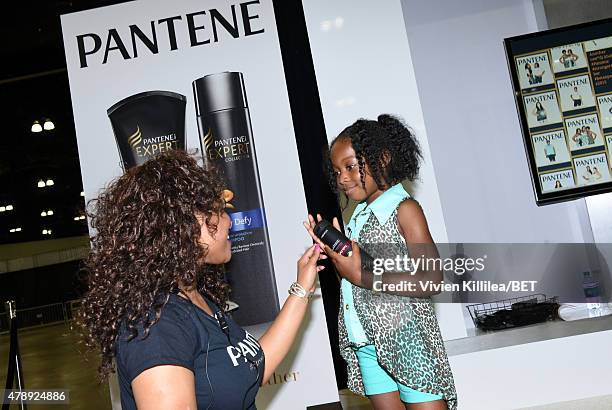 Products are handed out to guests during Fashion and Beauty @BETX presented by Pantene during the 2015 BET Experience at the Los Angeles Convention...