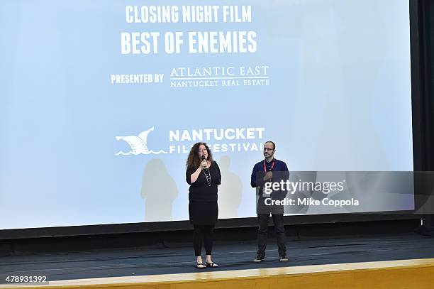 Executive Producer Julie Goldman and Basil Tsiokos attend the screening of "Best Of Enemies" during the 20th Annual Nantucket Film Festival - Day 5...