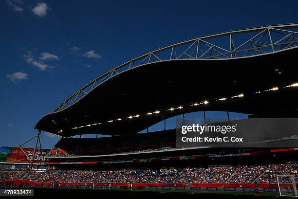 General view of Winnipeg Stadium during the FIFA Women's World Cup Canada 2015 match between Australia and Nigeria on June 12, 2015 in Winnipeg,...