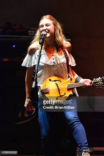 Maddie Marlow of the group Maddie and Tae performs at Susquehanna Bank Center on June 28, 2015 in Camden, New Jersey.