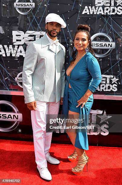 Actor Aaron D. Spears and Estela Lopez Spears attend the 2015 BET Awards at the Microsoft Theater on June 28, 2015 in Los Angeles, California.