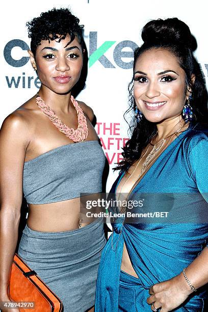 Estela Lopez Spears and guest attend the Cricket green lounge during the 2015 BET Awards at the Microsoft Theater on June 28, 2015 in Los Angeles,...
