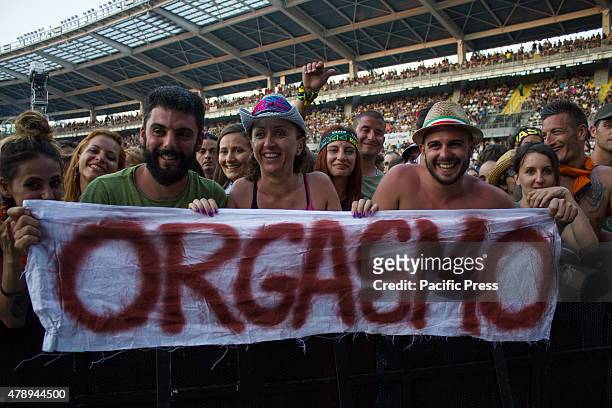 Some fans waiting to the concert of Vasco Rossi at the Olympic Stadium. Vasco Rossi, also known as Vasco or with the nickname Il Blasco, is an...