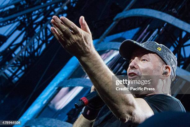 Second date in Turin for the "Live Kom 2015" tour of Vasco Rossi at the Olympic Stadium. The national Blasco has performed in front of thousands...