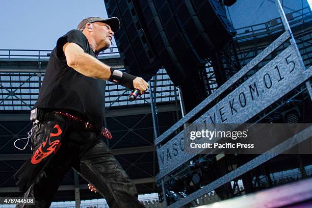 Second date in Turin for the "Live Kom 2015" tour of Vasco Rossi at the Olympic Stadium. The national Blasco has performed in front of thousands...