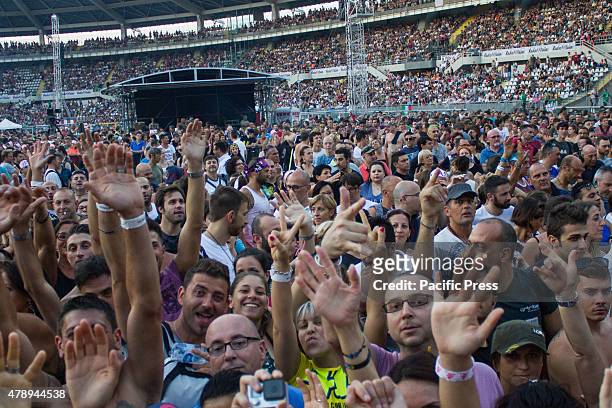 Some fans waiting to the concert of Vasco Rossi at the Olympic Stadium. Vasco Rossi, also known as Vasco or with the nickname Il Blasco, is an...