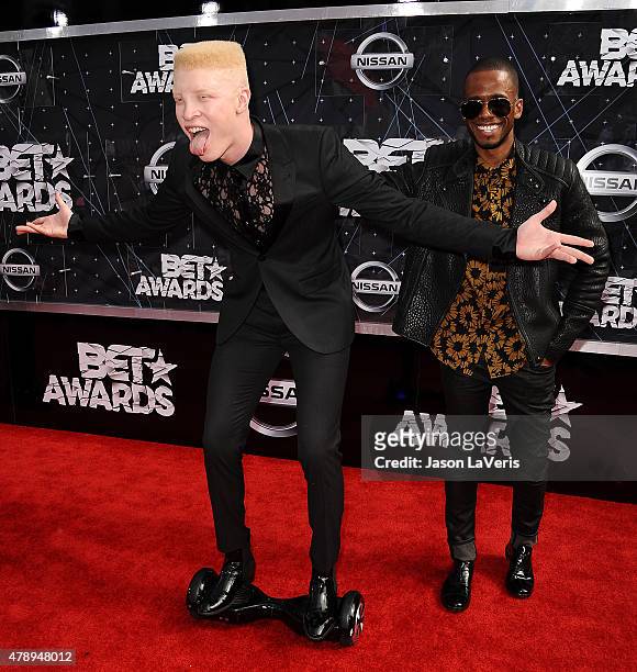 Model Shaun Ross and Eric West attend the 2015 BET Awards at the Microsoft Theater on June 28, 2015 in Los Angeles, California.