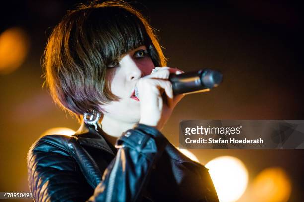Singer Hayley Mary of The Jezabels performs live during a concert at Astra on March 15, 2014 in Berlin, Germany.