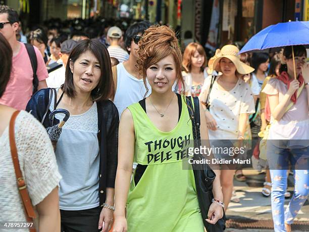 Trendy young woman in Osaka in Japan