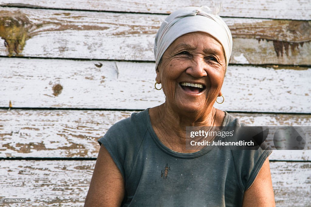 Happy laughing Cuban lady