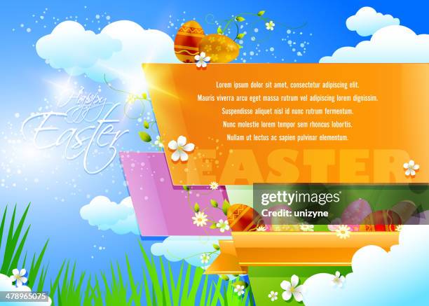 easter background with copy space - cloud transparent stock illustrations