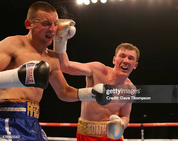 Joe Sharp Boxing Joe Tonks, right, and Sam Sharpe during their Welterweight contest at ...