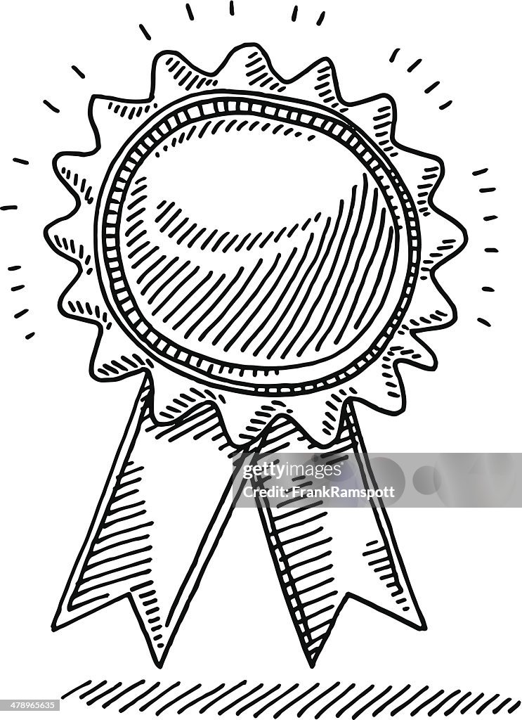 Basic Award Ribbon Drawing Award Ribbon Badge Drawing High-Res Vector Graphic - Getty Images